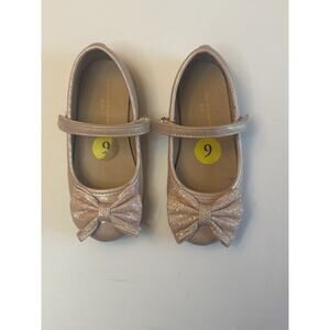 Toddler Girls Cupcakes & Cashmere Bow Flats Pink Glitter Size 9 Shoes